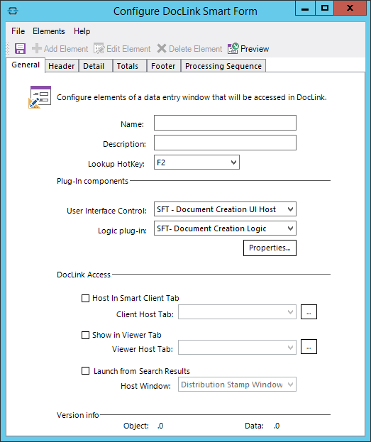 Doclink Smart Form Window